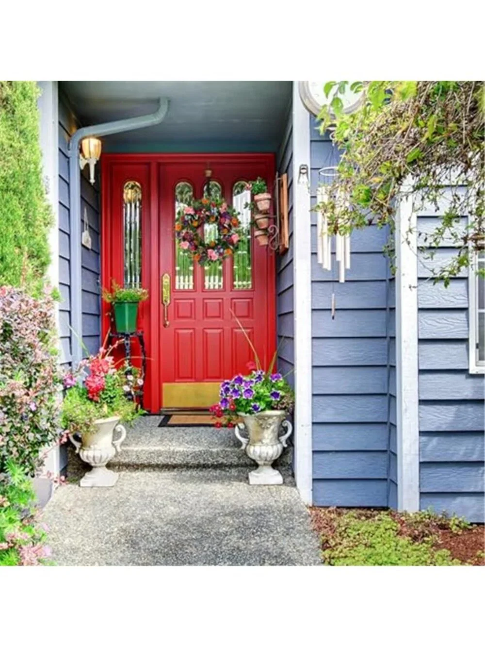 Spring Summer Wreaths for Front Door Pansy Wreath with Pink Cherry Blossoms